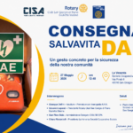 Locandina della consegna del defibrillatore DAE presso La Venenta a San Giorgio di Piano